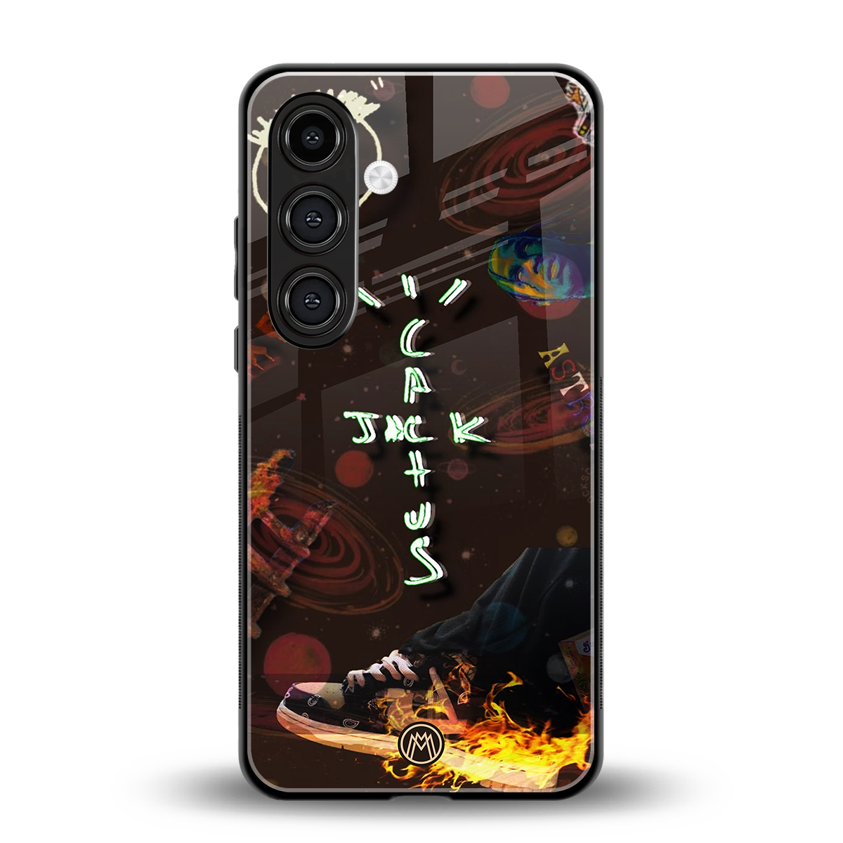 cactus jack brown back phone cover | glass case for samsung galaxy s23