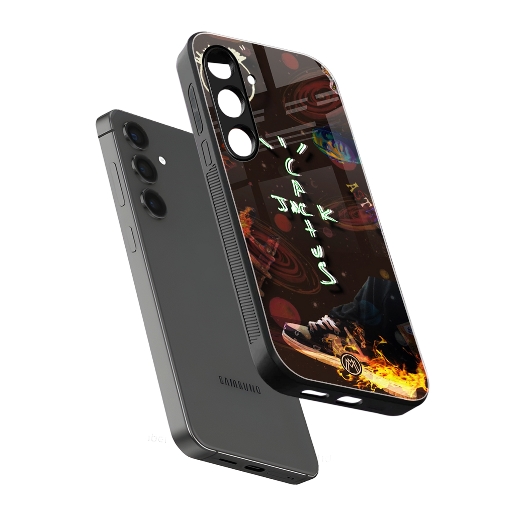 cactus jack brown back phone cover | glass case for samsung galaxy s23