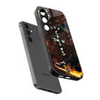 cactus jack brown back phone cover | glass case for samsung galaxy s23