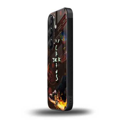 cactus jack brown back phone cover | glass case for samsung galaxy s24 plus
