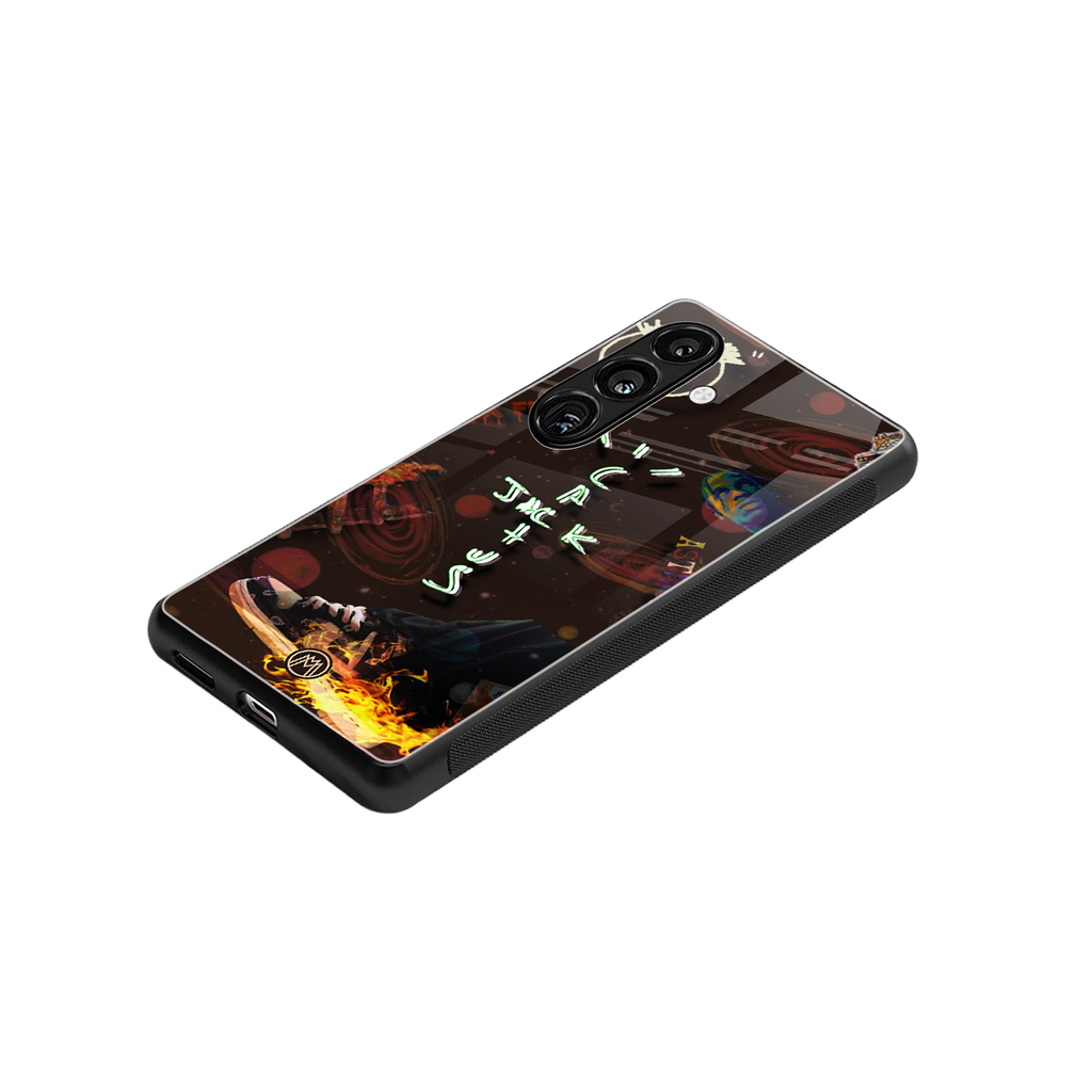 cactus jack brown back phone cover | glass case for samsung galaxy s23