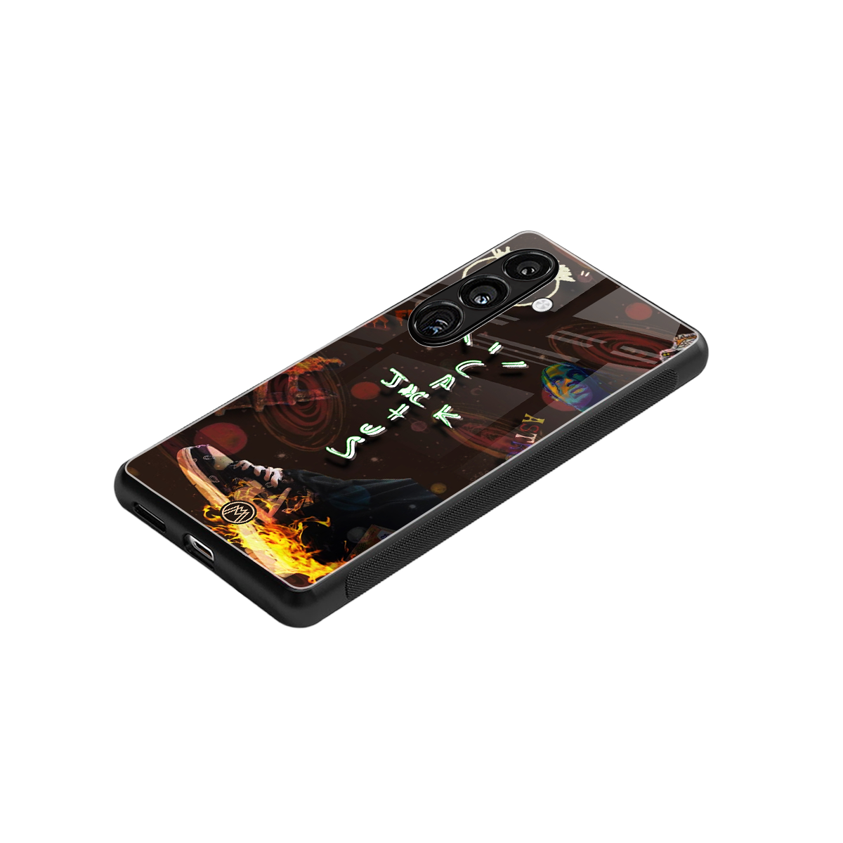 cactus jack brown back phone cover | glass case for samsung galaxy s23