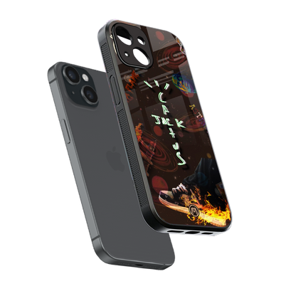 cactus jack brown back phone cover | glass case for iphone 14