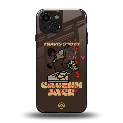 cactus jack travis scott brown back phone cover | glass case for iphone 13 mini