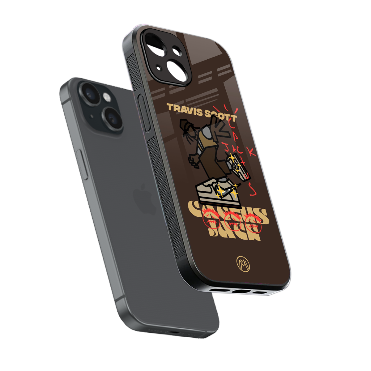 cactus jack travis scott brown back phone cover | glass case for iphone 13 mini