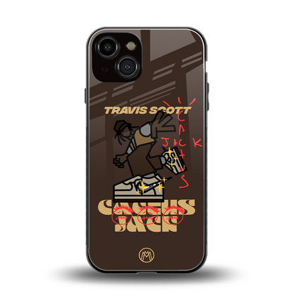 cactus jack travis scott brown back phone cover | glass case for iphone 13