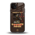 cactus jack travis scott brown back phone cover | glass case for iphone 15 plus