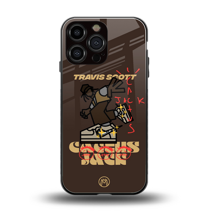 cactus jack travis scott brown back phone cover | glass case for iphone 14 pro max