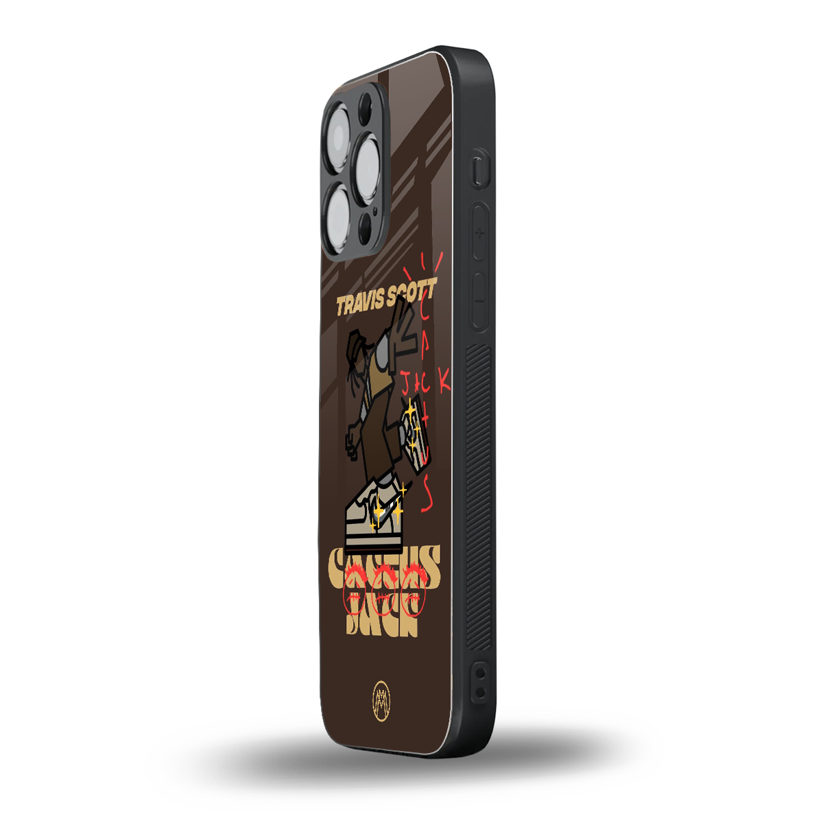 cactus jack travis scott brown back phone cover | glass case for iphone 14 pro max