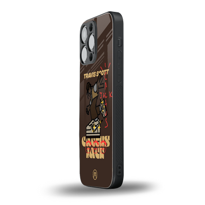 cactus jack travis scott brown back phone cover | glass case for iphone 14 pro max