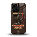 cactus jack travis scott brown back phone cover | glass case for iphone 14 pro