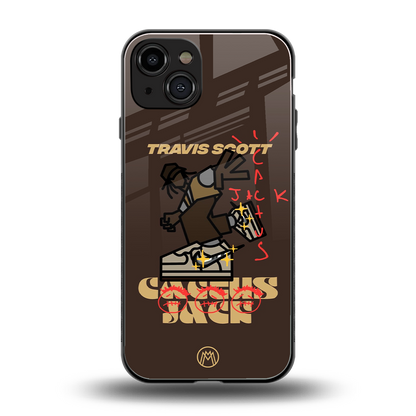 cactus jack travis scott brown back phone cover | glass case for iphone 14