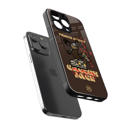 cactus jack travis scott brown back phone cover | glass case for iphone 14 pro