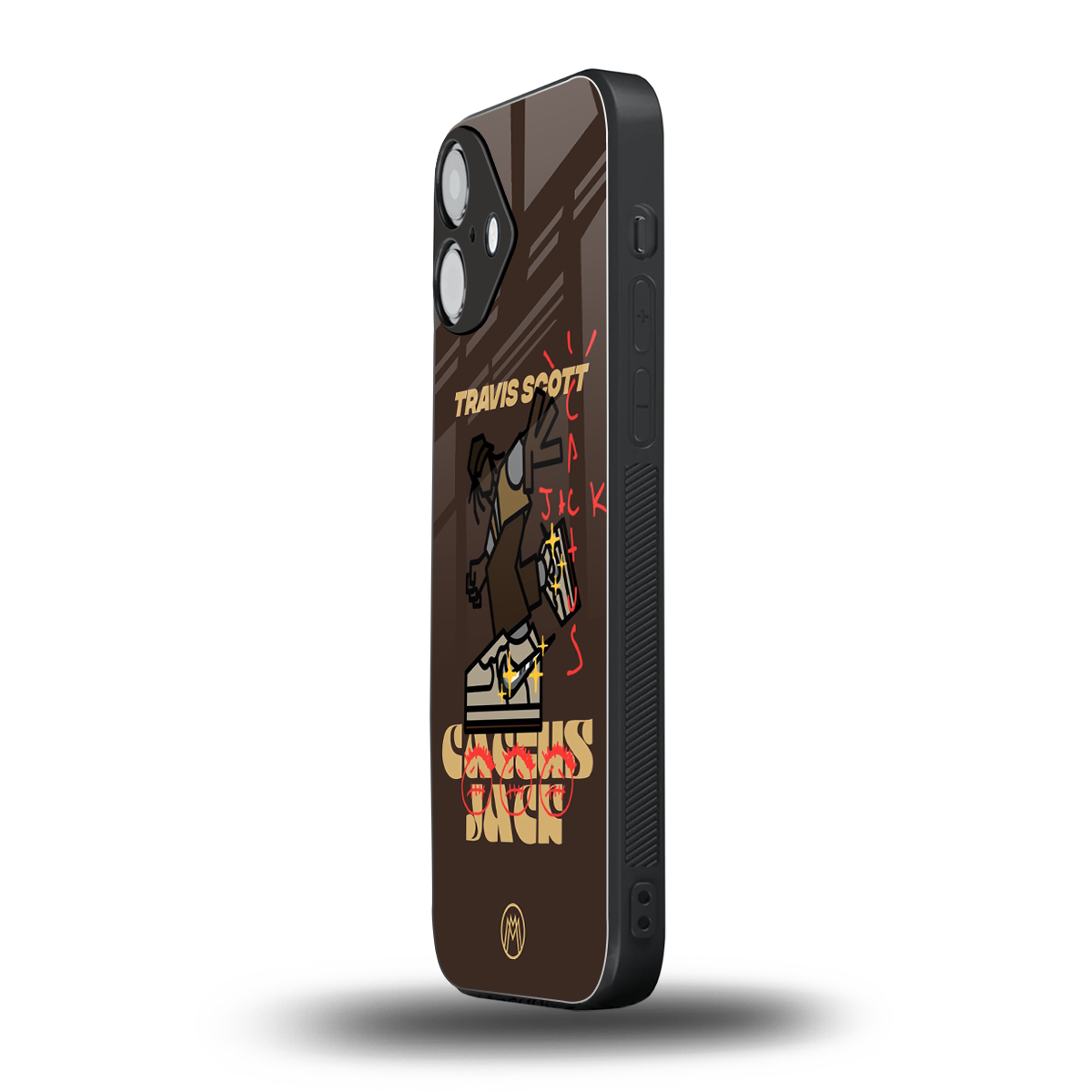 cactus jack travis scott brown back phone cover | glass case for iphone 16 plus