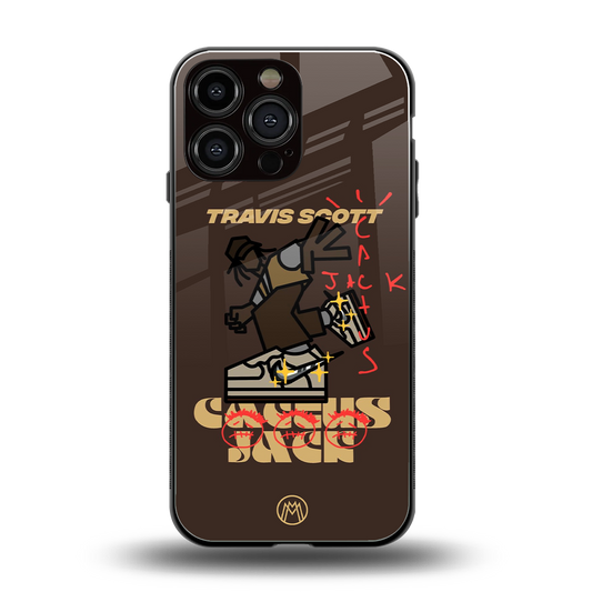 cactus jack travis scott brown back phone cover | glass case for iphone 16 pro max