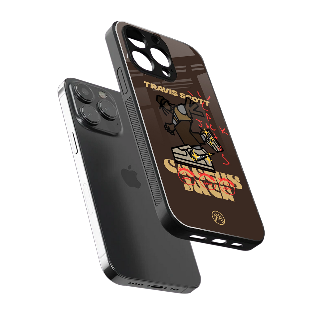 cactus jack travis scott brown back phone cover | glass case for iphone 16 pro