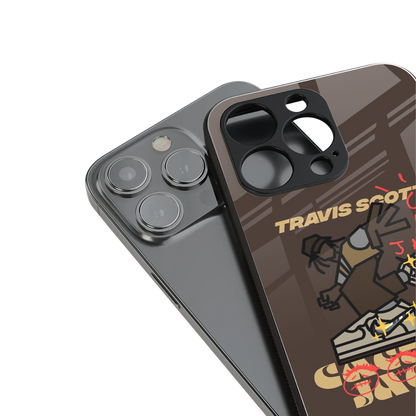 cactus jack travis scott brown back phone cover | glass case for iphone 14 pro max