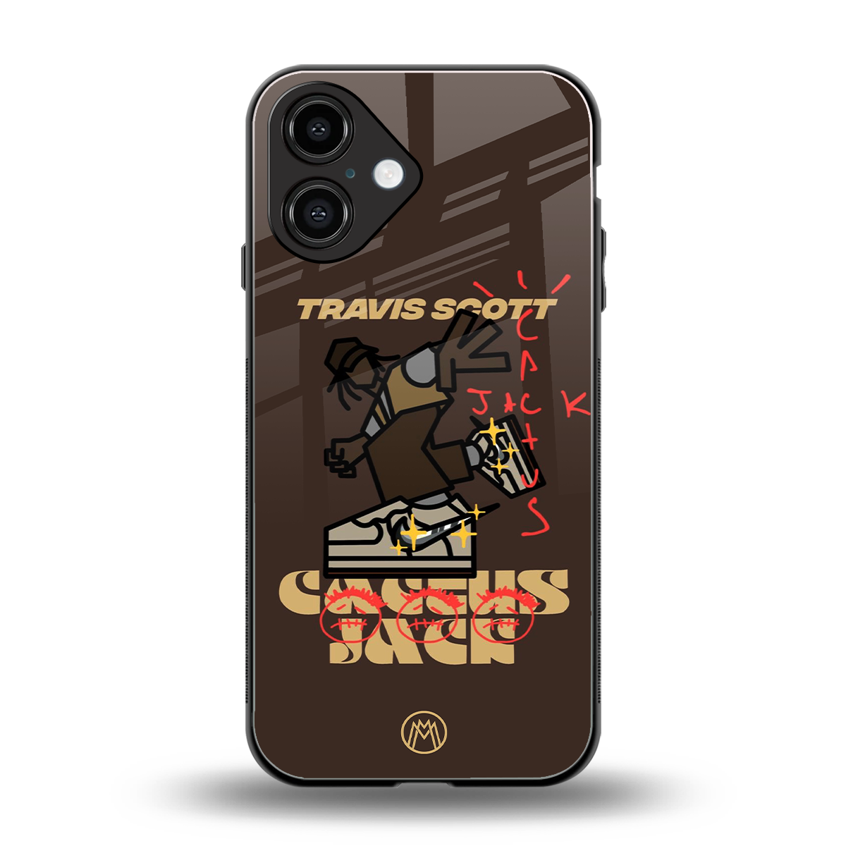 cactus jack travis scott brown back phone cover | glass case for iphone 16
