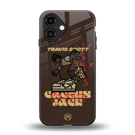 cactus jack travis scott brown back phone cover | glass case for iphone 16