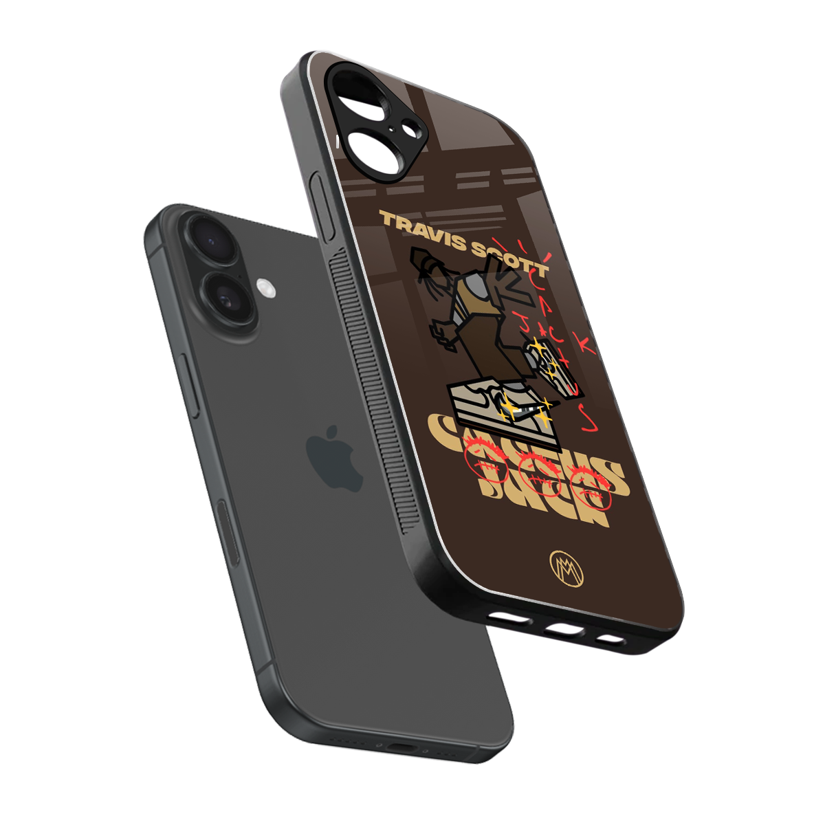 cactus jack travis scott brown back phone cover | glass case for iphone 16