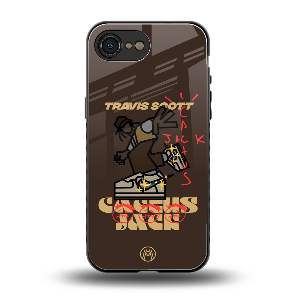 cactus jack travis scott brown back phone cover | glass case for iphone 16e