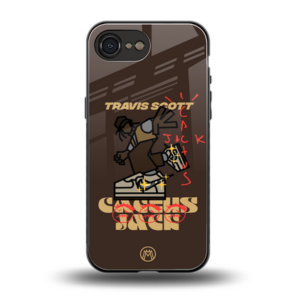 cactus jack travis scott brown back phone cover | glass case for iphone 16e