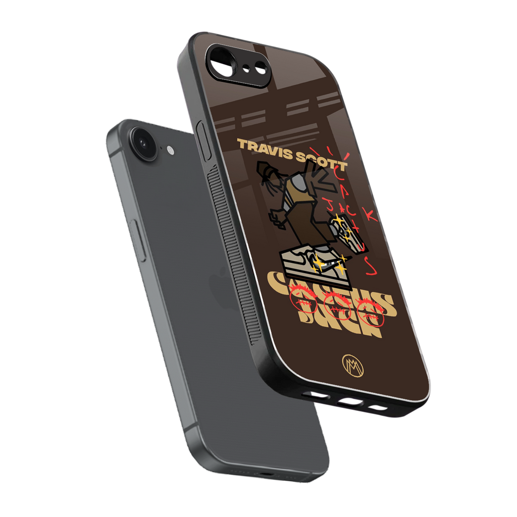 cactus jack travis scott brown back phone cover | glass case for iphone 16e