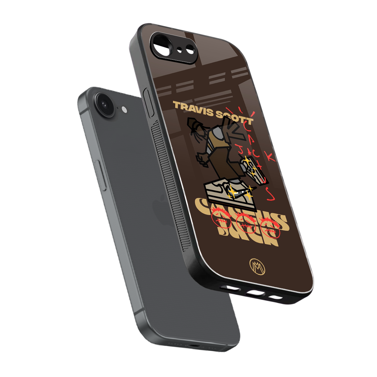 cactus jack travis scott brown back phone cover | glass case for iphone 16e
