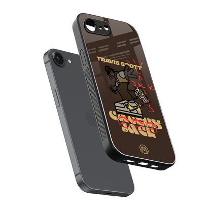 cactus jack travis scott brown back phone cover | glass case for iphone 16e