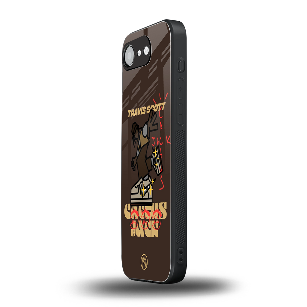 cactus jack travis scott brown back phone cover | glass case for iphone 16e