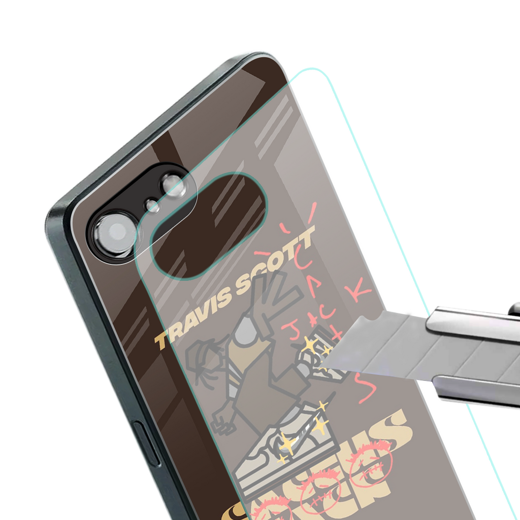 cactus jack travis scott brown back phone cover | glass case for iphone 16e