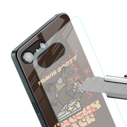 cactus jack travis scott brown back phone cover | glass case for iphone 16e