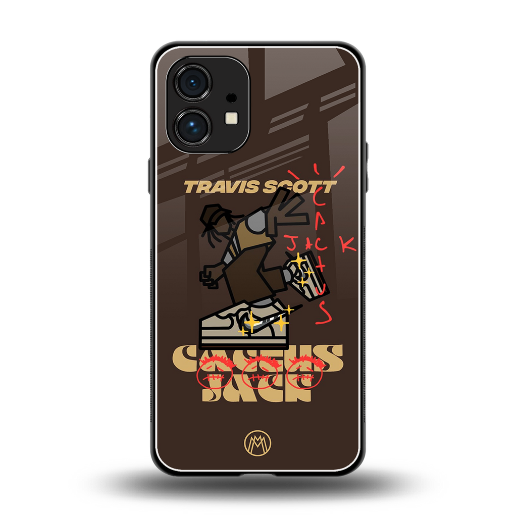 cactus jack travis scott brown back phone cover | glass case for nothing phone 1