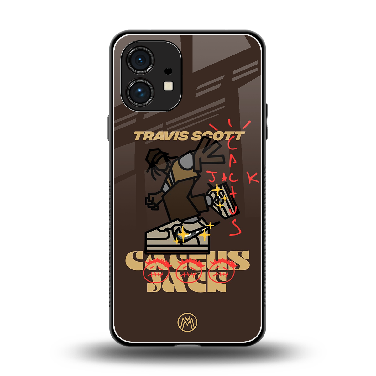 cactus jack travis scott brown back phone cover | glass case for nothing phone 1