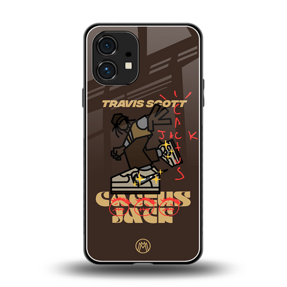 cactus jack travis scott brown back phone cover | glass case for nothing phone 1