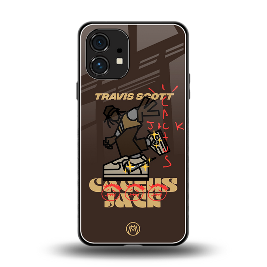 cactus jack travis scott brown back phone cover | glass case for nothing phone 1