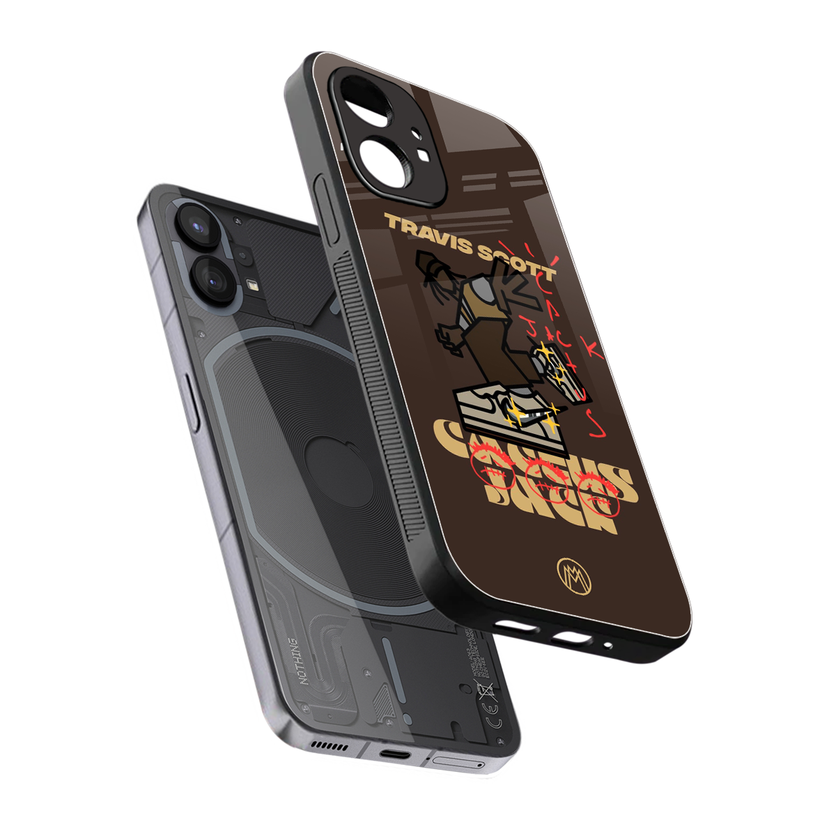 cactus jack travis scott brown back phone cover | glass case for nothing phone 1