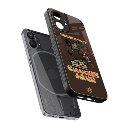 cactus jack travis scott brown back phone cover | glass case for nothing phone 1