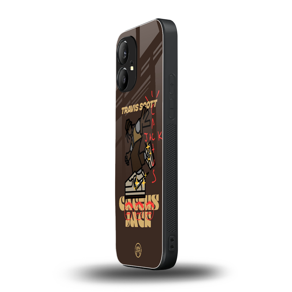 cactus jack travis scott brown back phone cover | glass case for nothing phone 1
