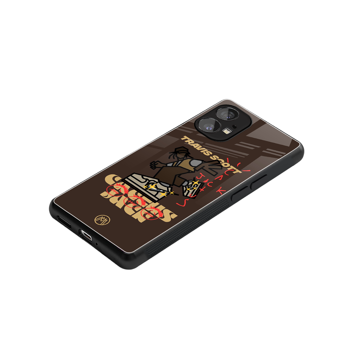 cactus jack travis scott brown back phone cover | glass case for nothing phone 1
