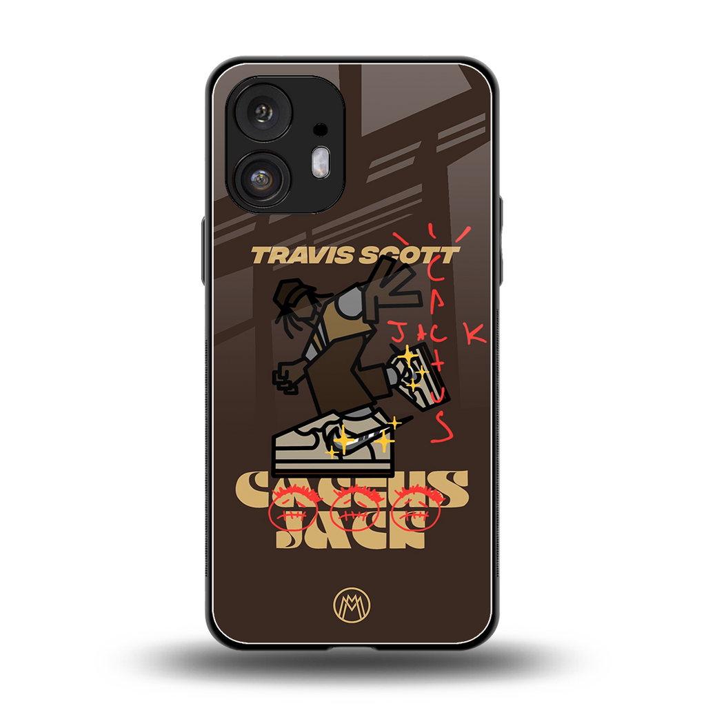 cactus jack travis scott brown back phone cover | glass case for nothing phone 2