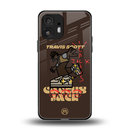 cactus jack travis scott brown back phone cover | glass case for nothing phone 2