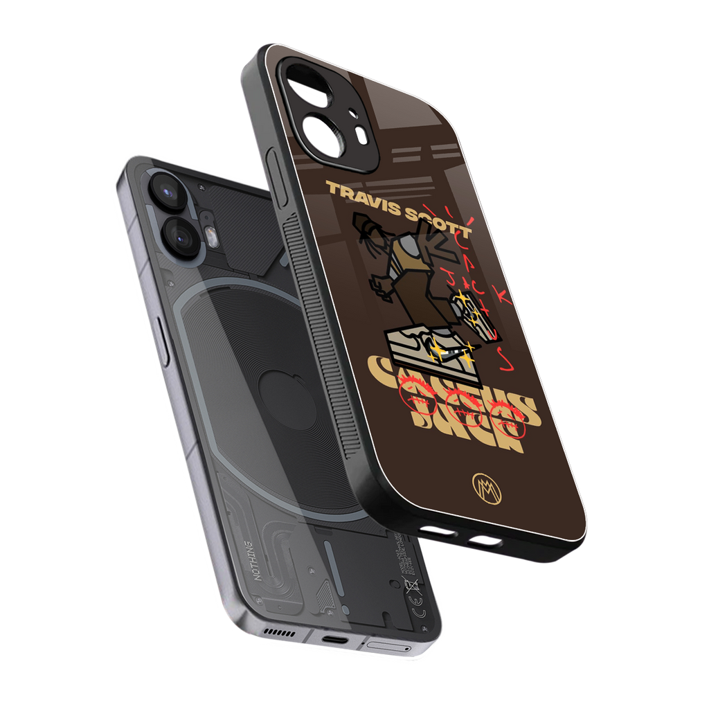 cactus jack travis scott brown back phone cover | glass case for nothing phone 2