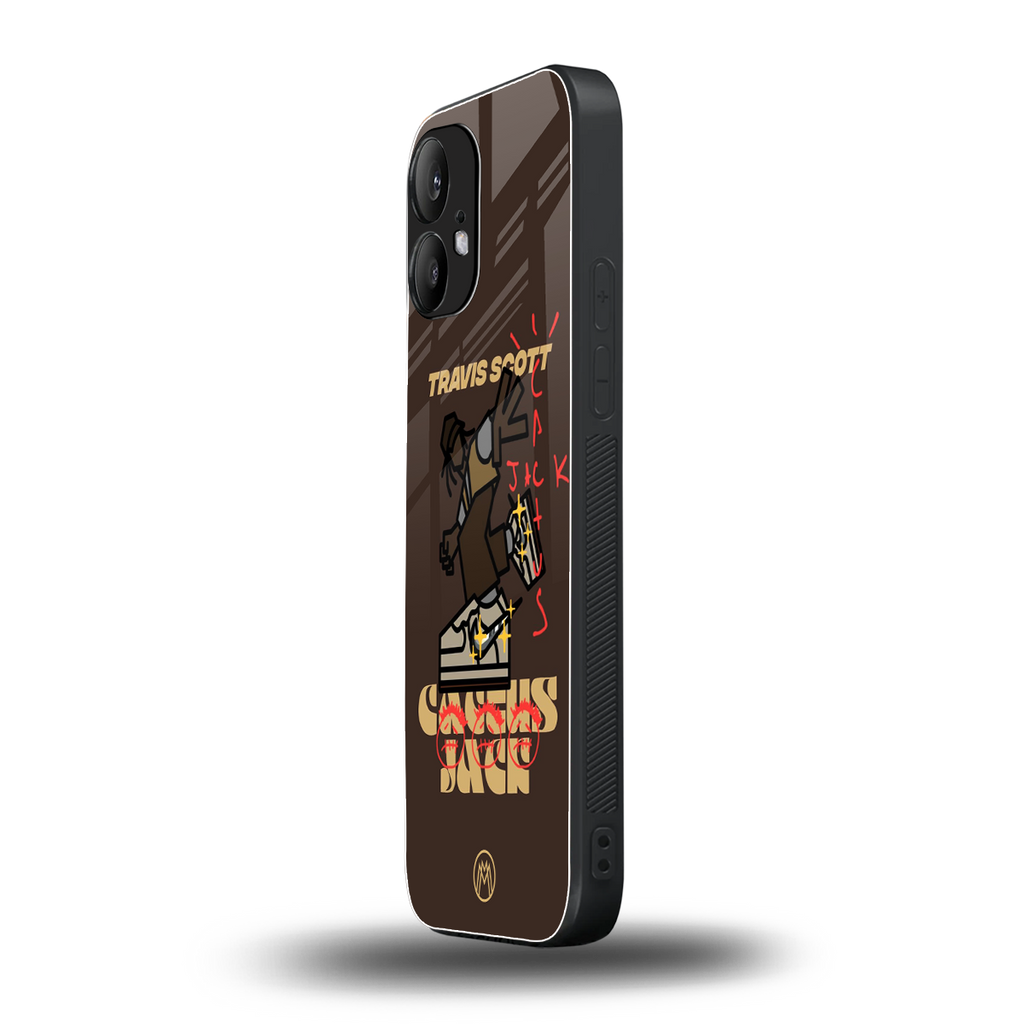 cactus jack travis scott brown back phone cover | glass case for nothing phone 2
