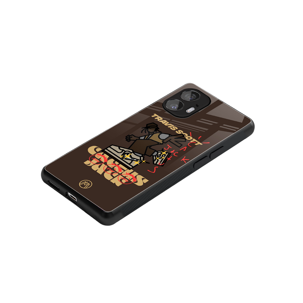 cactus jack travis scott brown back phone cover | glass case for nothing phone 2
