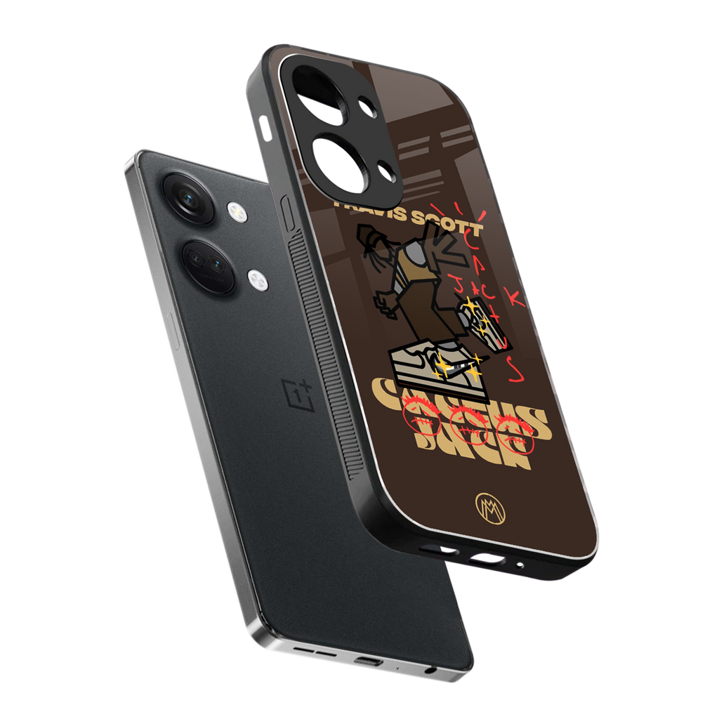 cactus jack travis scott brown back phone cover | glass case for oneplus nord 3