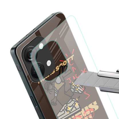 cactus jack travis scott brown back phone cover | glass case for oneplus nord 3