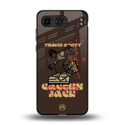 cactus jack travis scott brown back phone cover | glass case for oneplus nord 4
