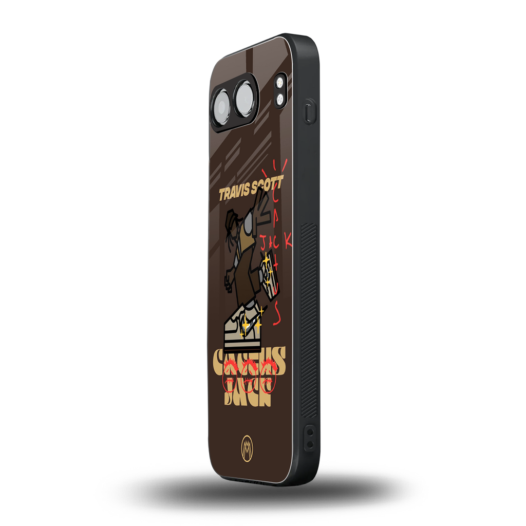 cactus jack travis scott brown back phone cover | glass case for oneplus nord 4