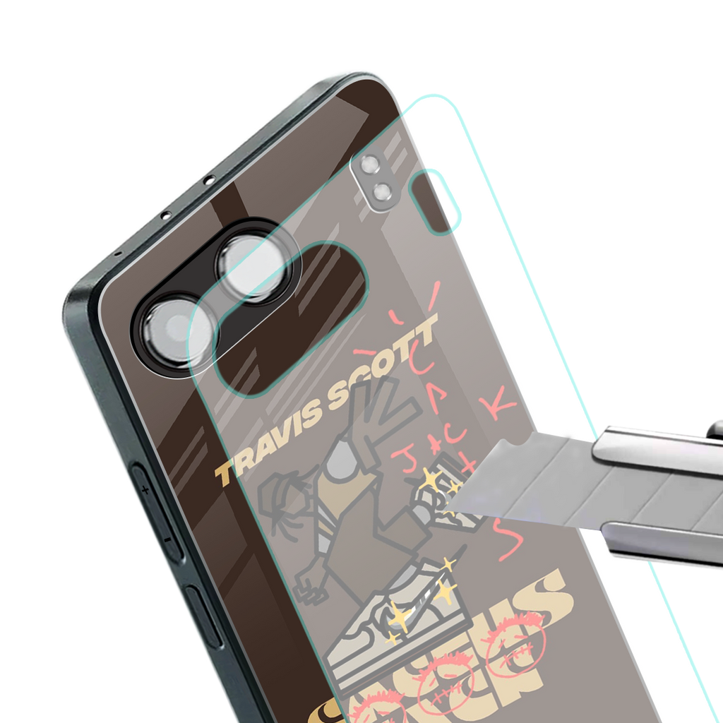 cactus jack travis scott brown back phone cover | glass case for oneplus nord 4